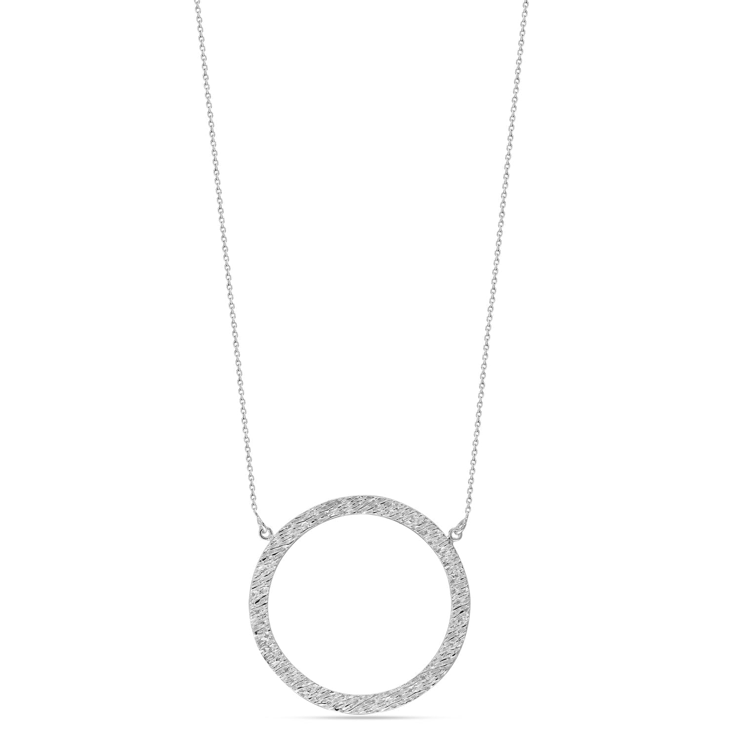 925 Sterling Silver Open Karma Circle Pendant Necklace for Women and Teen