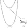 925 Sterling Silver Italian Flat Diamond-Cut Cuban Link Chain Necklace for Men and Women 3.5MM