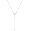 925 Sterling Silver Handmade Cubic Zirconia Lariat Adjustable Dainty Drop Y Pendant Necklace for Women