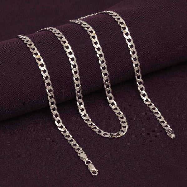 925 Sterling Silver Italian Diamond-Cut Curb Link Chain Necklace for Men and Women 6 MM