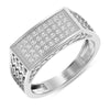 925 Sterling Silver Rhodium Plated Micro Pave Cubic Zirconia Moissanite Wedding Ring for Men