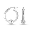 925 Sterling Silver Small Ball Bead Accent Click-Top Hoop Earrings for Women