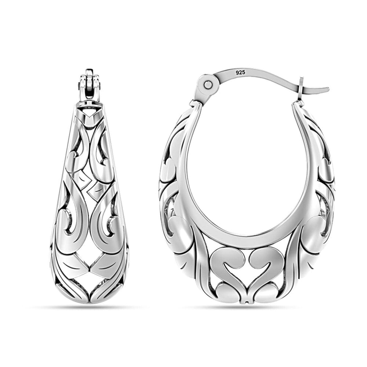 925 Sterling Silver Hoop Earrings for Women