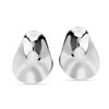 925 Steling Silver Rippled Pear Shape Statement Hammered Geometric Stud Earrings for Women