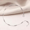 925 Sterling Silver Ball Bead Station Link Venetian Chain Anklets for Women 1 Pc