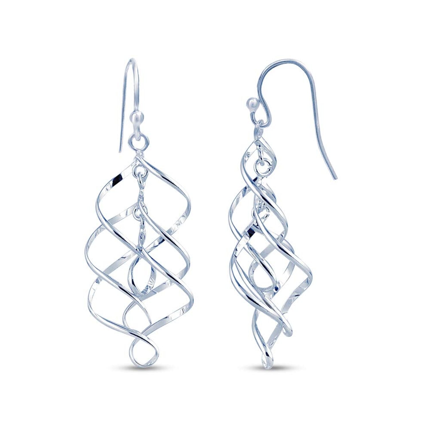 925 Sterling Silver Infinity Knot Twist French-Wire Drop Dangle Earring for Women