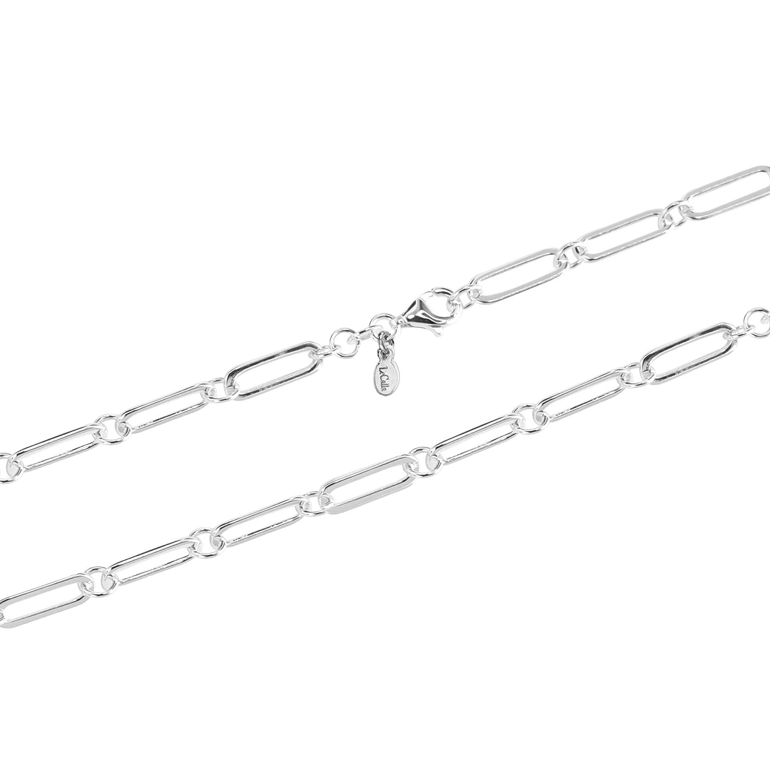 925 Sterling Silver Italian Paperclip Chain Necklace for Women