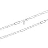 925 Sterling Silver Italian Paperclip Chain Necklace for Women