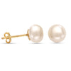 925 Steling Silver 14K Gold-Plated Freshwater Pearl Stud Earrings for Women and Girls