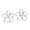 925 Steling Silver Periwinkle Flower Design Stud Earrings for Women