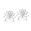 925 Steling Silver Minimalist Flower Lotus Design Stud Earrings for Women