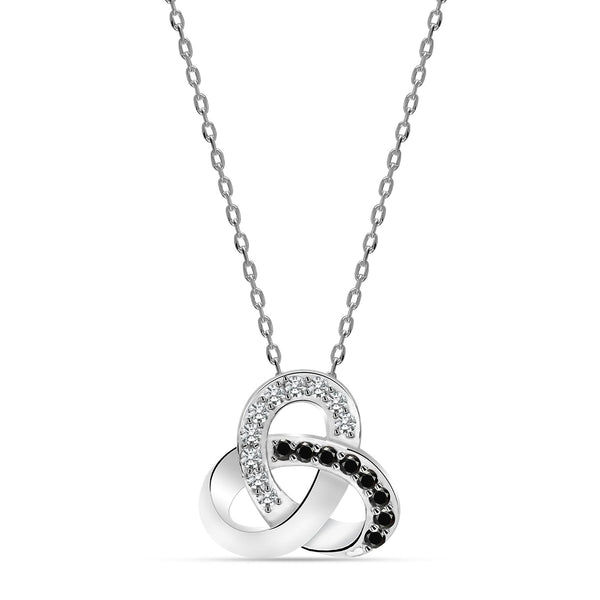 925 Sterling Silver Zirconia Infinity Celtic Knot Pendant Necklace for Women