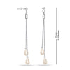 925 Sterling Silver Pearl Drop Dangle Long Earring for Women