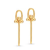 925 Sterling Silve 14K Gold-Plated U-Shaped Paperclip Link Chain Drop Dangle Earrings for Women