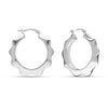 925 Sterling Silver Round Multi Faceted Creole Click-Top Hoop Earrings for Women