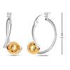 925 Sterling Silver Two Tone Hoop Earrings for Teen Women