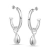 925 Sterling Silver Hanging Waterdrop Charm C-Hoop Earrings for Women