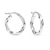 925 Sterling Silver Round Twisted Click-Top Hoop Earrings for Women