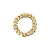 925 Sterling Silver 14K Gold Plated Curb Chain Finger Ring for Women Teen