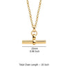 925 Sterling Silver 14K Gold-Plated T-Bar Rolo Link chain Pendant Necklace for Women