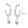 925 Sterling Silver Hanging Waterdrop Charm C-Hoop Earrings for Women