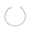 925 Sterling Silver Italian Handmade Round Byzantine Link Chain Bracelet for Women 0.25CM