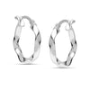 925 Sterling Silver Round Twisted Click-Top Hoop Earrings for Women