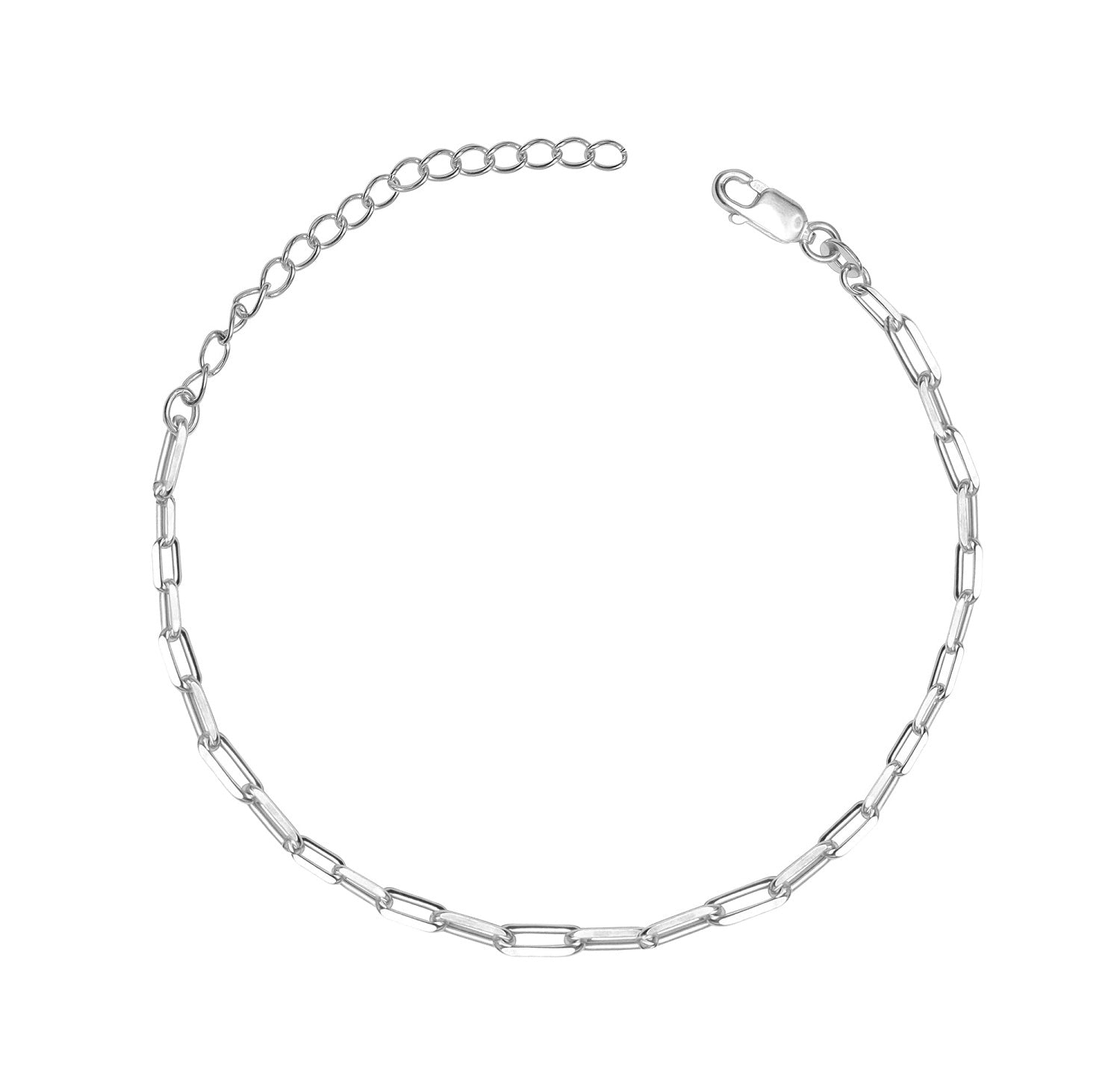 925 Sterling Silver Long Link Cable Chain Anklets for Women Teen 1PC