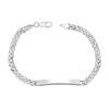 925 Sterling Silver Fancy Curb Chain ID Bracelet for Men