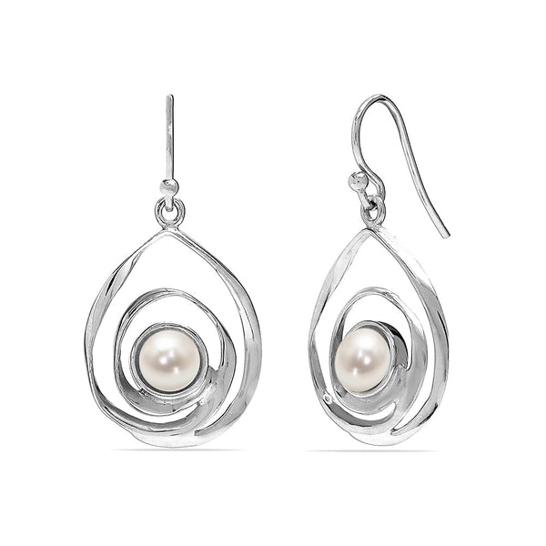 925 Sterling Silver Gold Plated Freshwater Pearl Drop Dangling Earring for Women and Teen