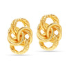 925 Steling Silver Italian 14K Gold-Plated Diamond-Cut Love Knot Stud Earrings for Women