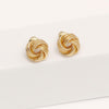 925 Sterling Silver Italian Design Love Knot Interlaced Stud Earrings for Women