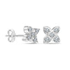 925 Sterling Silver Stunning Shine Cubic Zirconia Flower Stud Earrings for Women