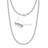 925 Sterling Silver Italian Diamond-Cut Twisted Braided Rope Chain Necklace for Men and Women