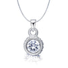 925 Sterling Silver CZ Diamond like Brilliance Sparkling Braided Heart Shape Pendant Necklace for Women