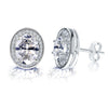 925 Sterling Silver CZ Diamond like Brilliance Sparkling Oval Shape Stud Earrings for Women