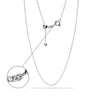 925 Sterling Silver Italian Adjustable Cable Chain Necklace for Women 24 Inches