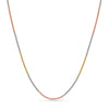 925 Sterling Silver Italian Tricolor Plated Box Chain Necklace for Women Teens