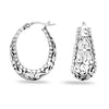 925 Sterling Silver Small Oval Filigree Light-Weight Hoop Earrings for Teen Women