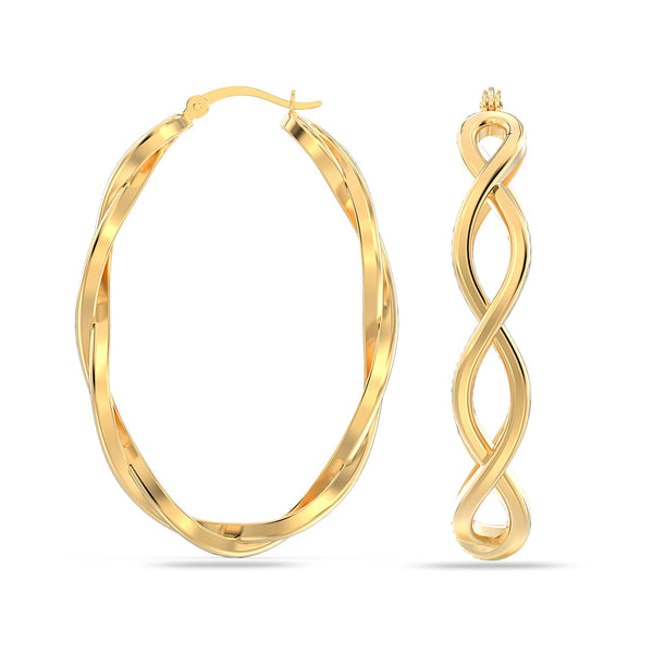 925 Sterling Silver Twist Irish Celtic Knot Click-Top Hoop Earrings for Women