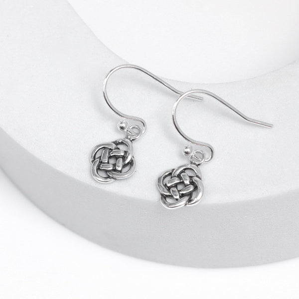 925 Sterling Silve Handmade Infinity Knot Drop Dangle Earrings for Women