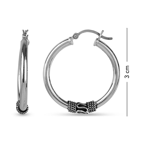 925 Sterling Silver Click Top Hoop Earrings for Teen Women