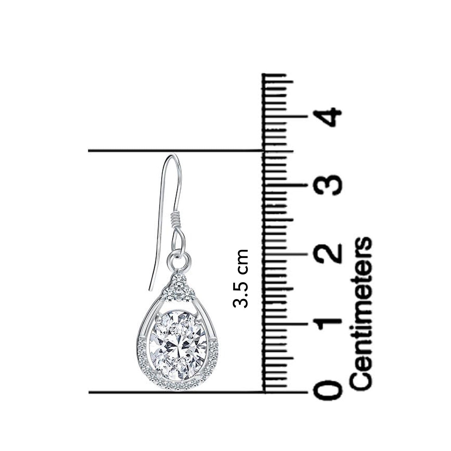 925 Sterling Silve Pear-Cut Cubic Zirconia Teardrop Drop Dangle Earrings for Women