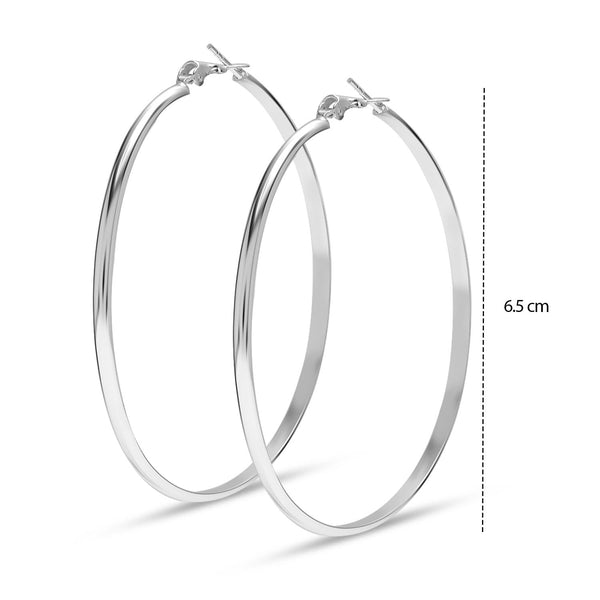 925 Sterling Silver Extra Large Clutchless Paddle Back Hoop Earrings for Women