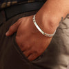 925 Sterling Silver Fancy Curb Chain ID Bracelet for Men