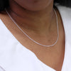 925 Sterling Silver Italian Adjustable Curb Chain Necklace for Women 24 Inches