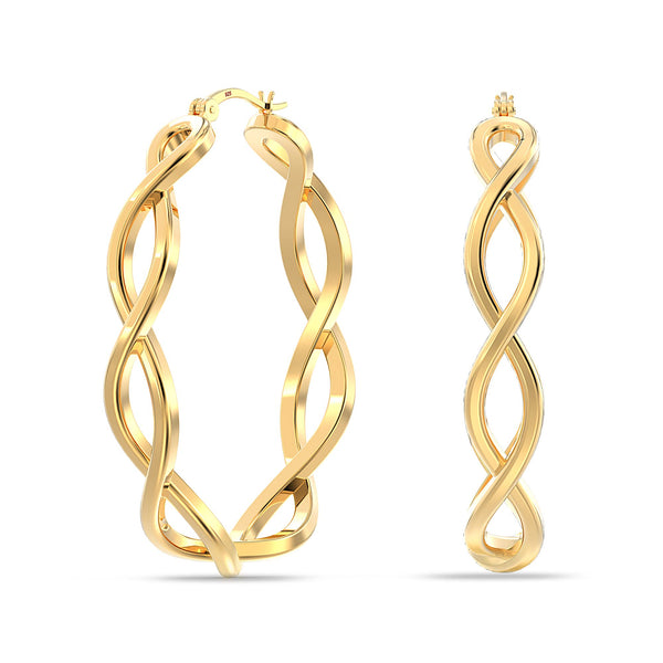 925 Sterling Silver Twist Irish Celtic Knot Click-Top Hoop Earrings for Women