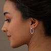 925 Sterling Silver Diamond-Cut Textured Click-Top Hoop Earrings for Women