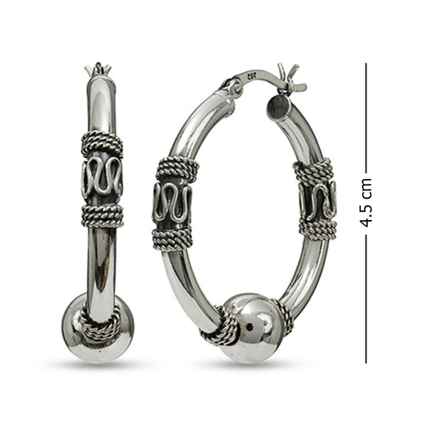 925 Sterling Silver ClickTop Hoop Earrings for Women 45 MM