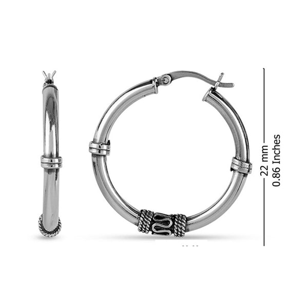 925 Sterling Silver Hoop Click Top Earrings for Women